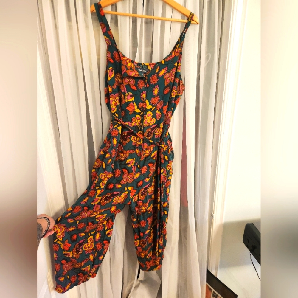 Modcloth floral multicolor patterned jumpsuit, 1X